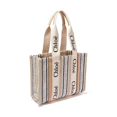 Chloé Beige Linen Tote Bag