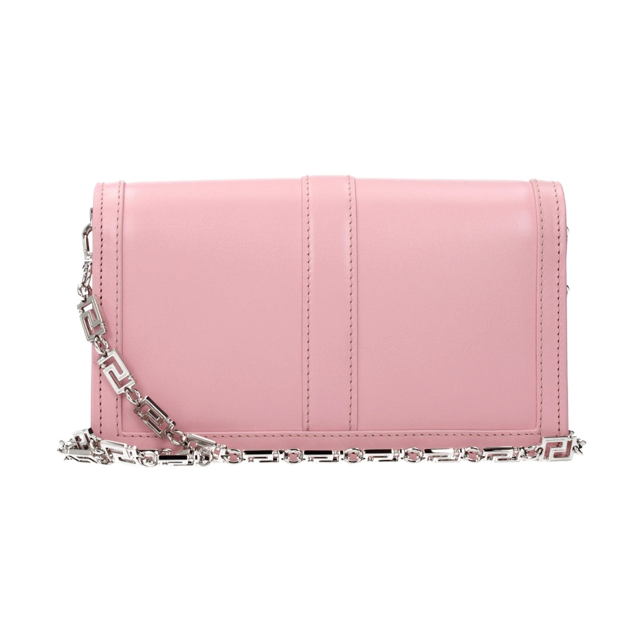 Versace Pink Leather Shoulder Bag