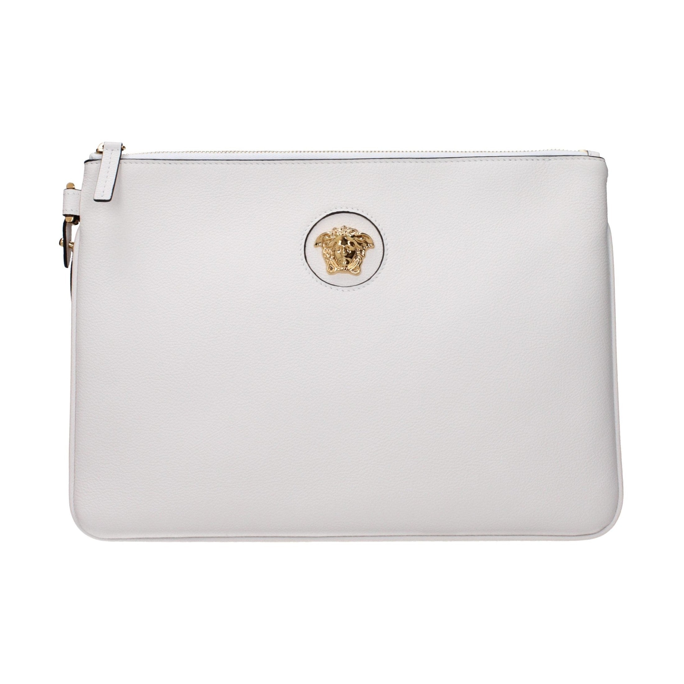 Versace White Leather Clutch Bag
