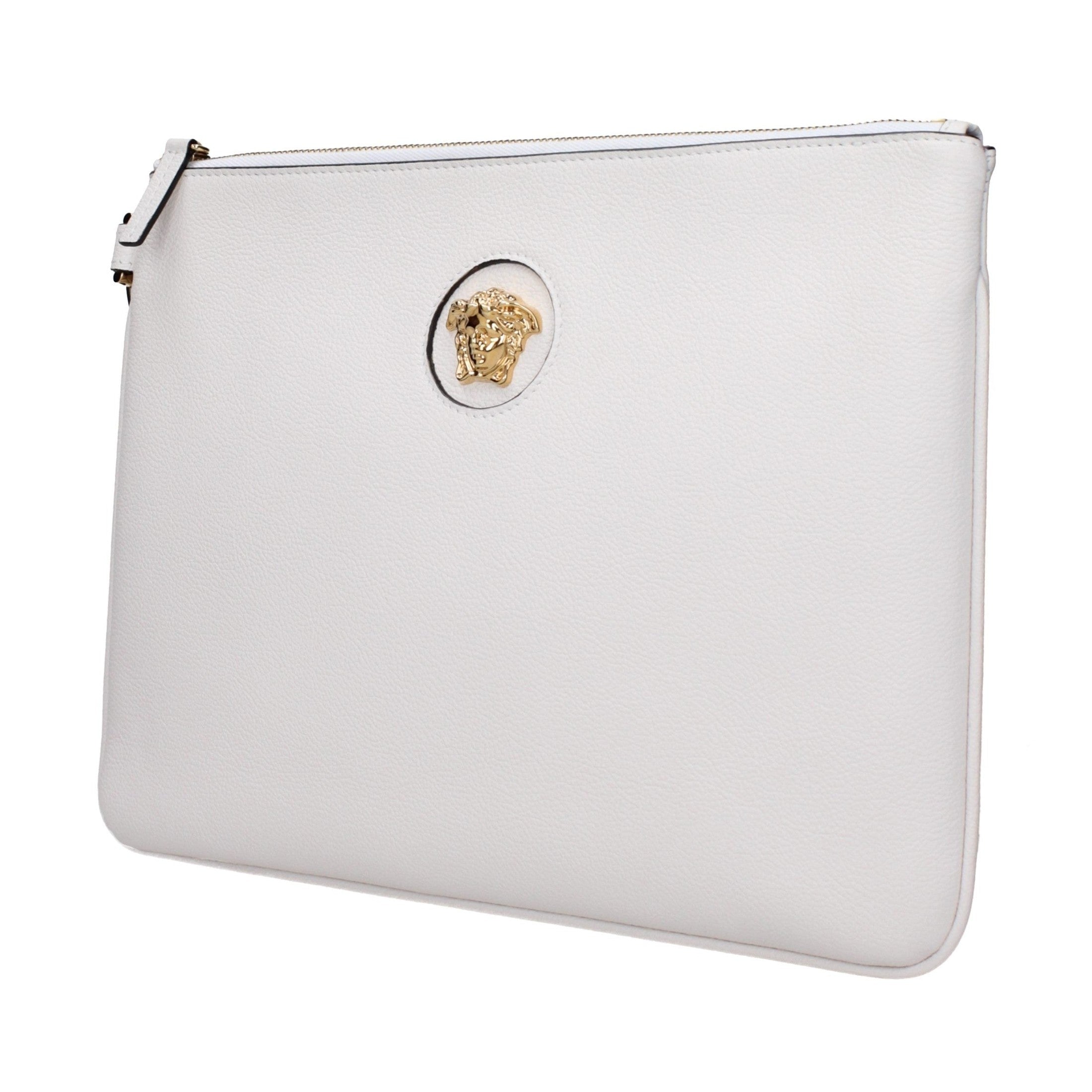 Versace White Leather Clutch Bag