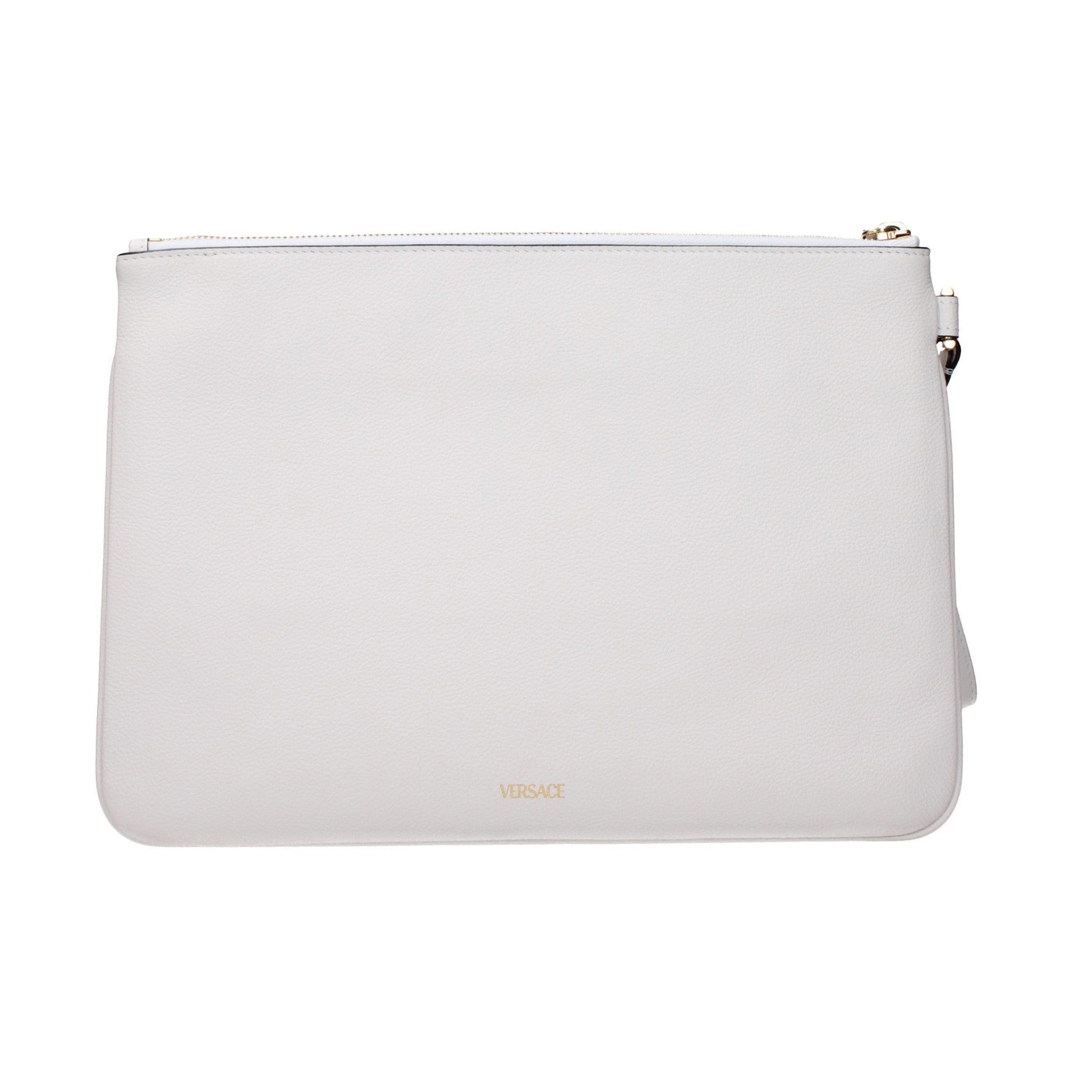 Versace White Leather Clutch Bag