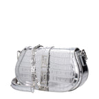 Versace Gray Leather Shoulder Bag
