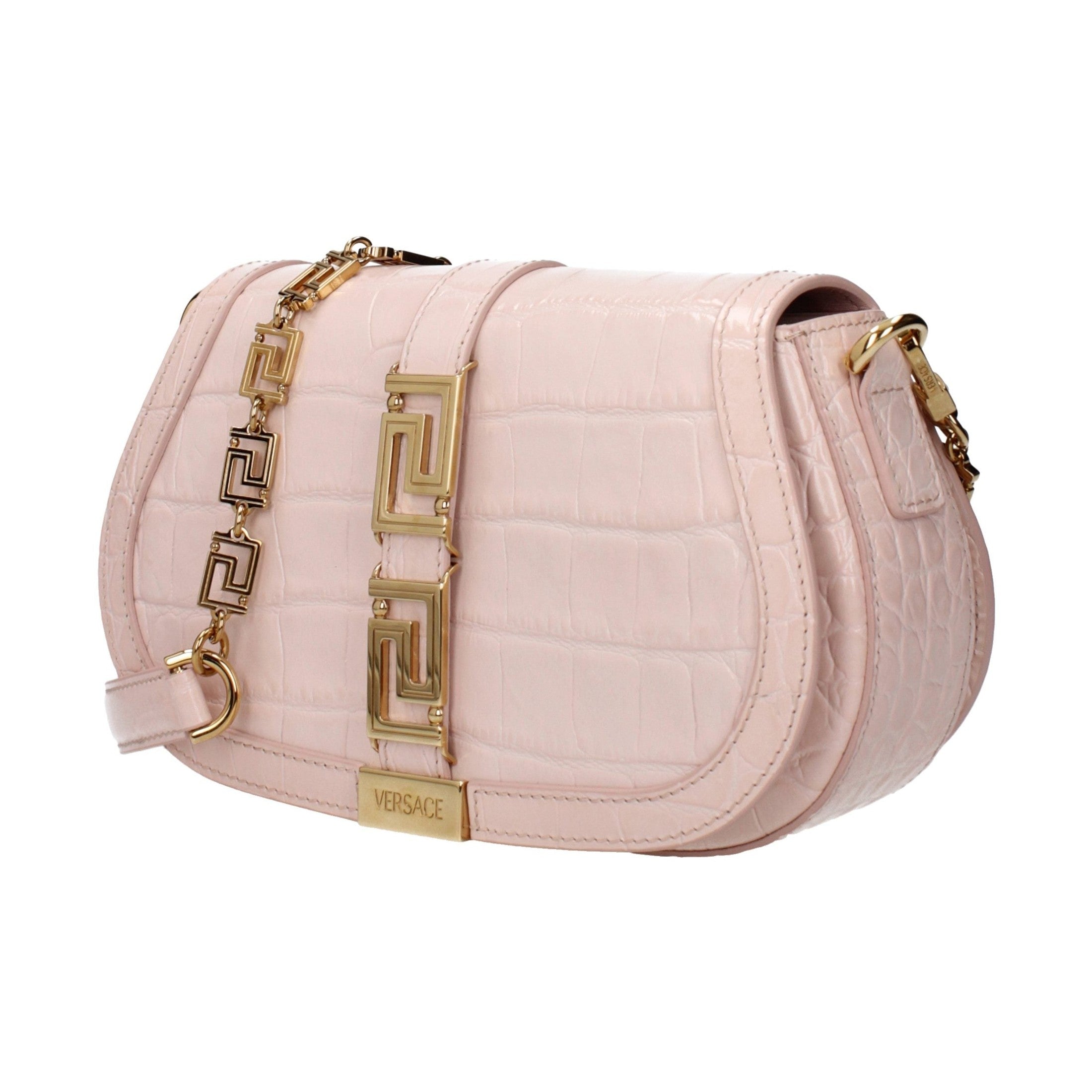 Versace Pink Leather Shoulder Bag
