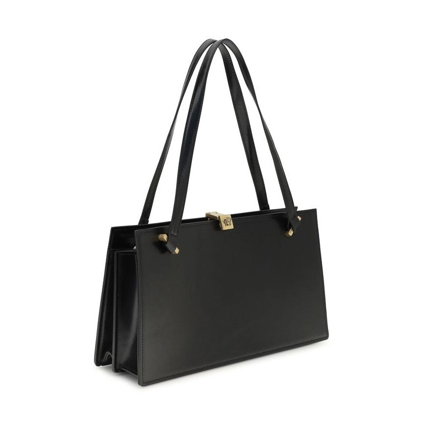 Versace Black Calf Leather Bos Taurus Shoulder Bag