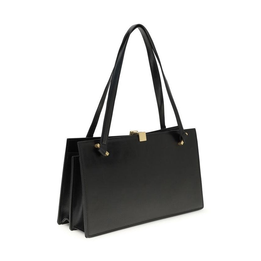 Versace Black Calf Leather Bos Taurus Shoulder Bag