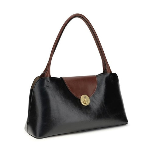 Versace Black Calf Leather Bos Taurus Shoulder Bag