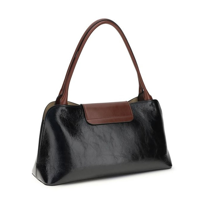 Versace Black Calf Leather Bos Taurus Shoulder Bag