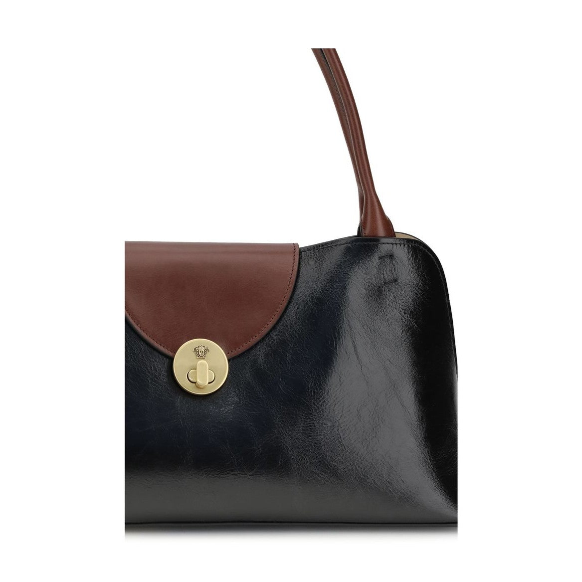 Versace Black Calf Leather Bos Taurus Shoulder Bag