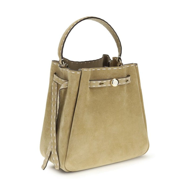 Tory Burch Beige Calf Leather Bos Taurus Backet Bag