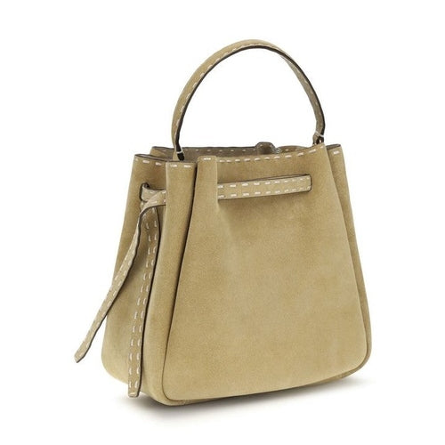 Tory Burch Beige Calf Leather Bos Taurus Backet Bag