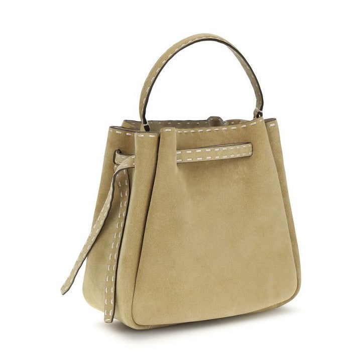 Tory Burch Beige Calf Leather Bos Taurus Backet Bag