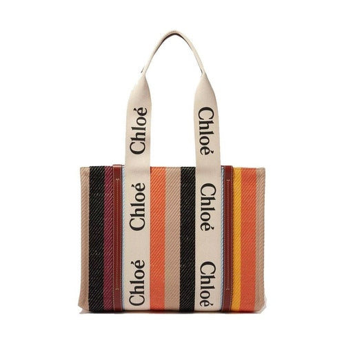 Chloé Beige Linen Tote Bag