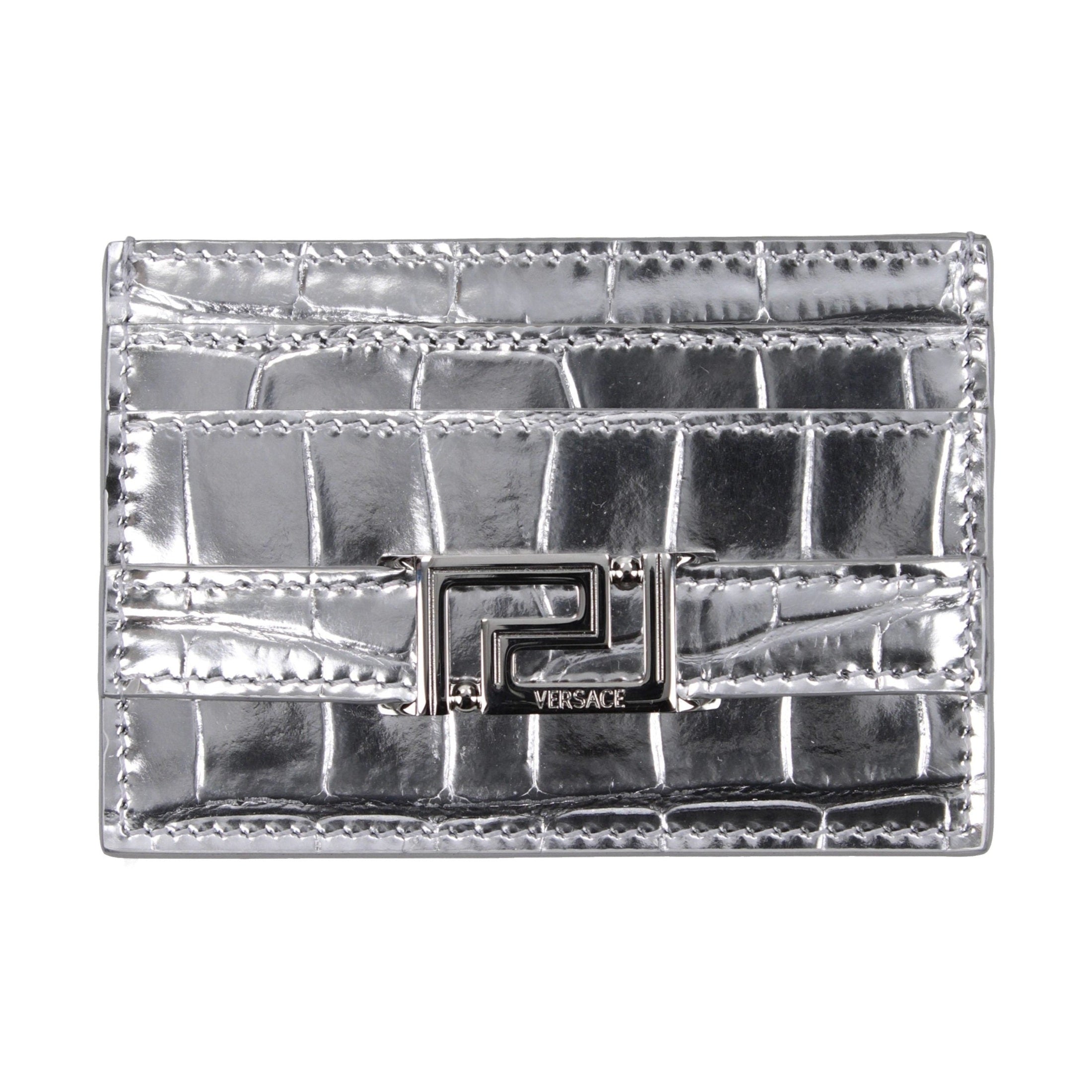 Versace Gray Leather Cardholder