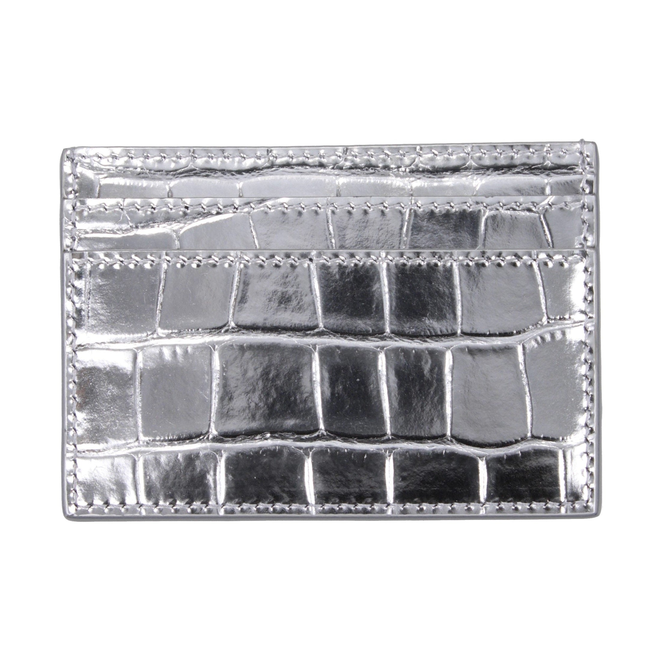 Versace Gray Leather Cardholder