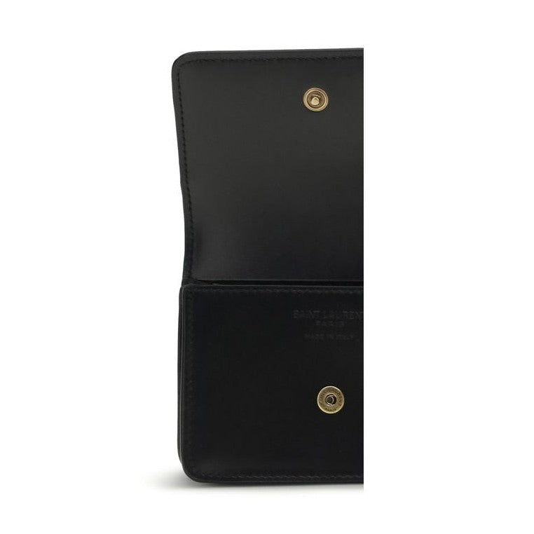 Saint Laurent Black Calf Leather Bos Taurus Wallet