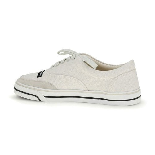 Dolce & Gabbana White Linen Low Top Sneakers