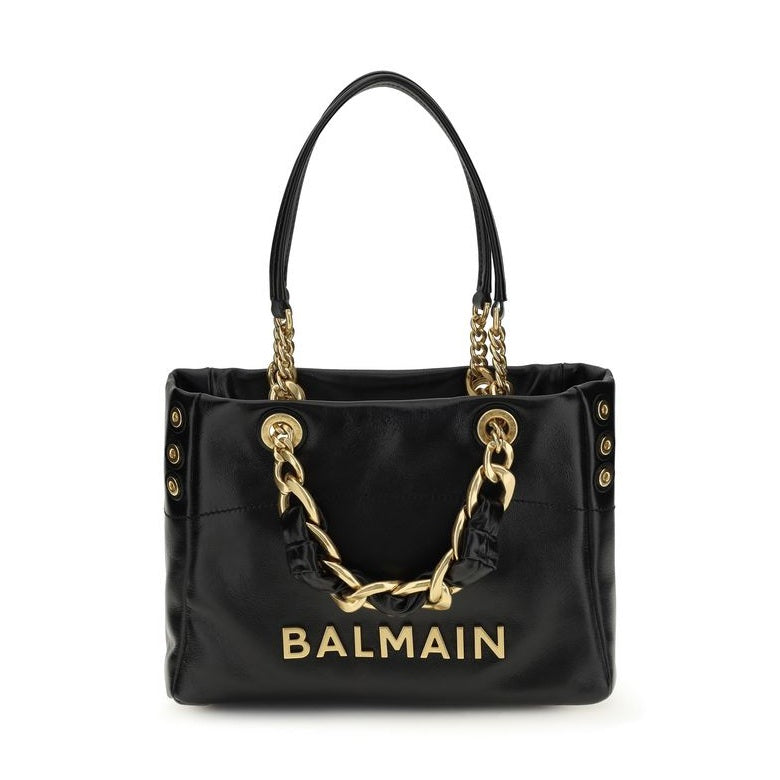 Balmain Black Calf Leather Bos Taurus Shoulder Bag