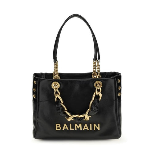 Balmain Black Calf Leather Bos Taurus Shoulder Bag