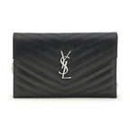 Saint Laurent Black Calf Leather Bos Taurus Wallet