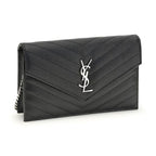 Saint Laurent Black Calf Leather Bos Taurus Wallet