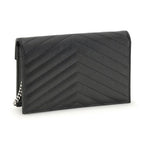 Saint Laurent Black Calf Leather Bos Taurus Wallet
