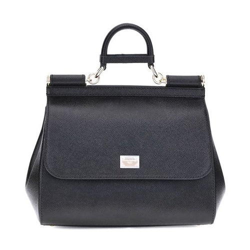 Dolce & Gabbana Black Calf Leather Bos Taurus Shoulder Bag