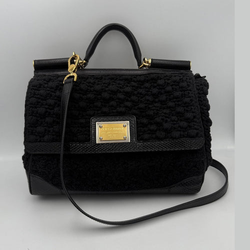 Dolce & Gabbana DOLCE & GABBANA Sicily Python and Macramé Handbag