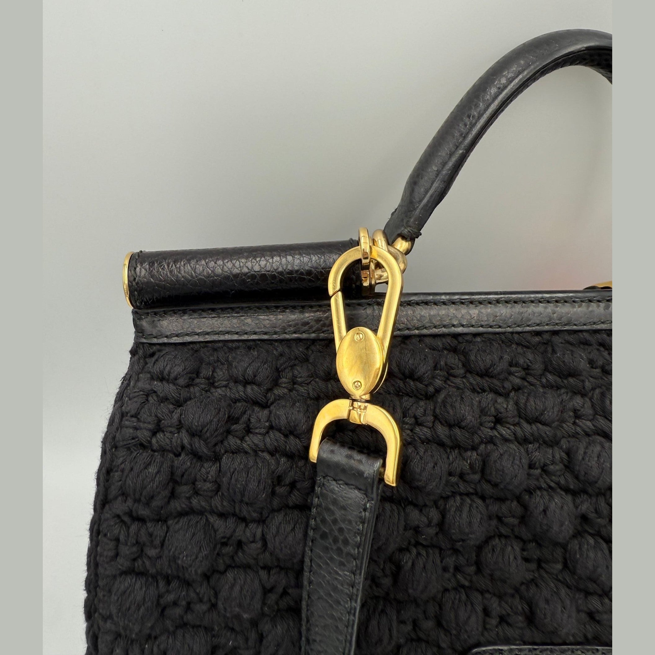 Dolce & Gabbana DOLCE & GABBANA Sicily Python and Macramé Handbag