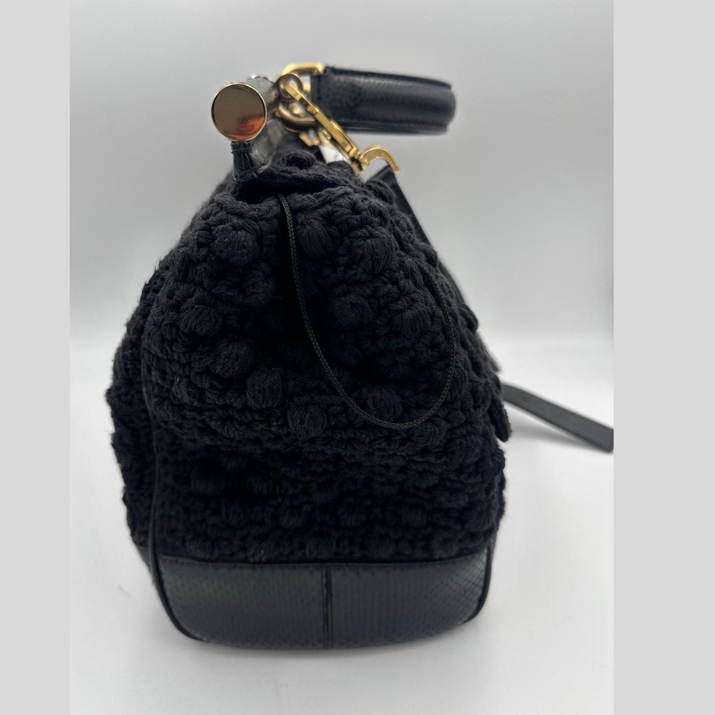 Dolce & Gabbana DOLCE & GABBANA Sicily Python and Macramé Handbag