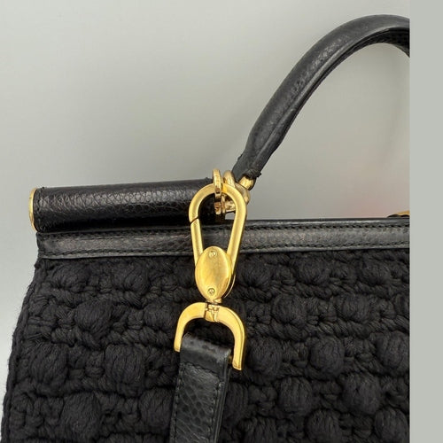 Dolce & Gabbana DOLCE & GABBANA Sicily Python and Macramé Handbag