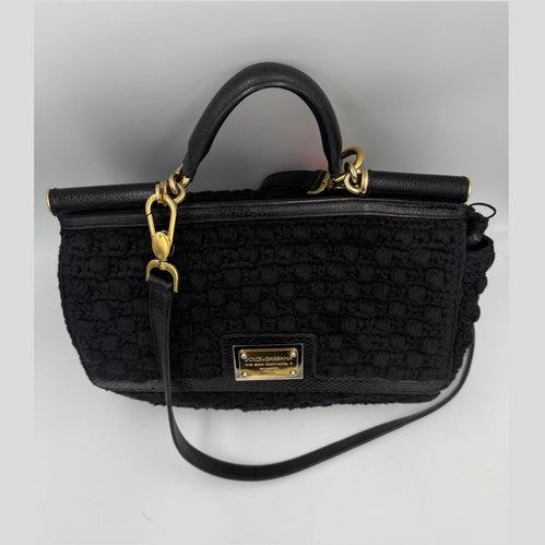 Dolce & Gabbana DOLCE & GABBANA Sicily Python and Macramé Handbag
