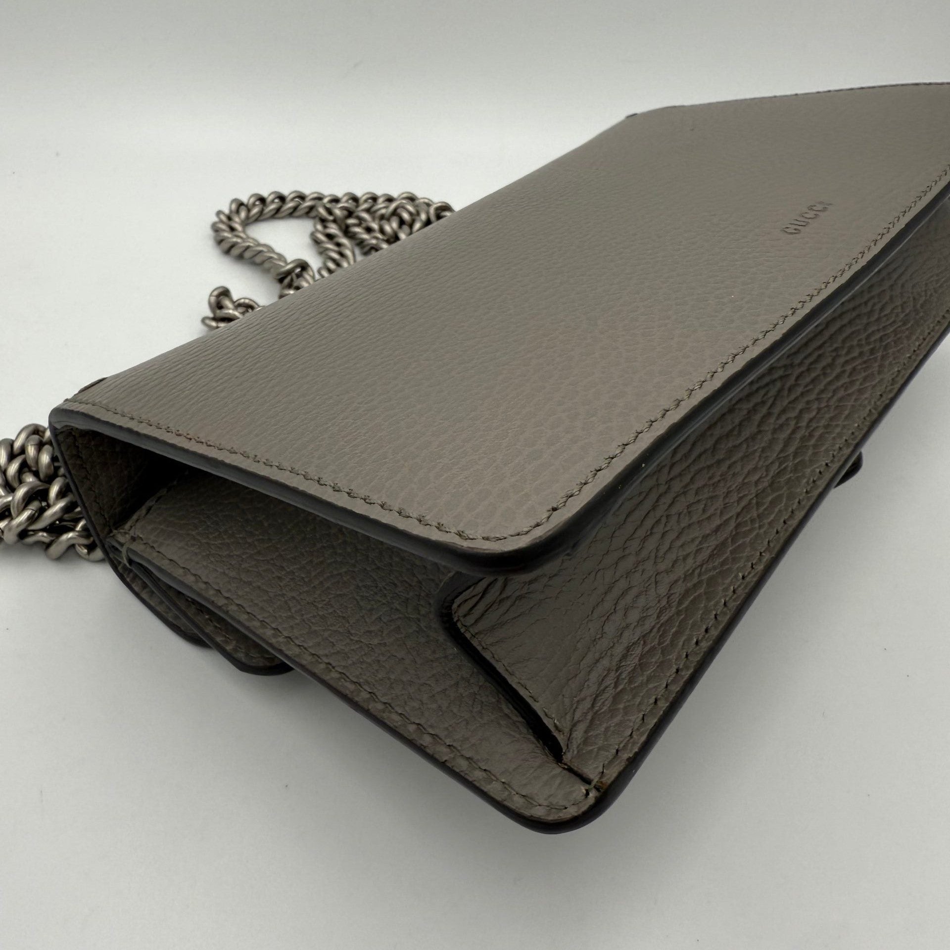 Gucci GUCCI DIONYSUS Hammered Leather Grey Handbag