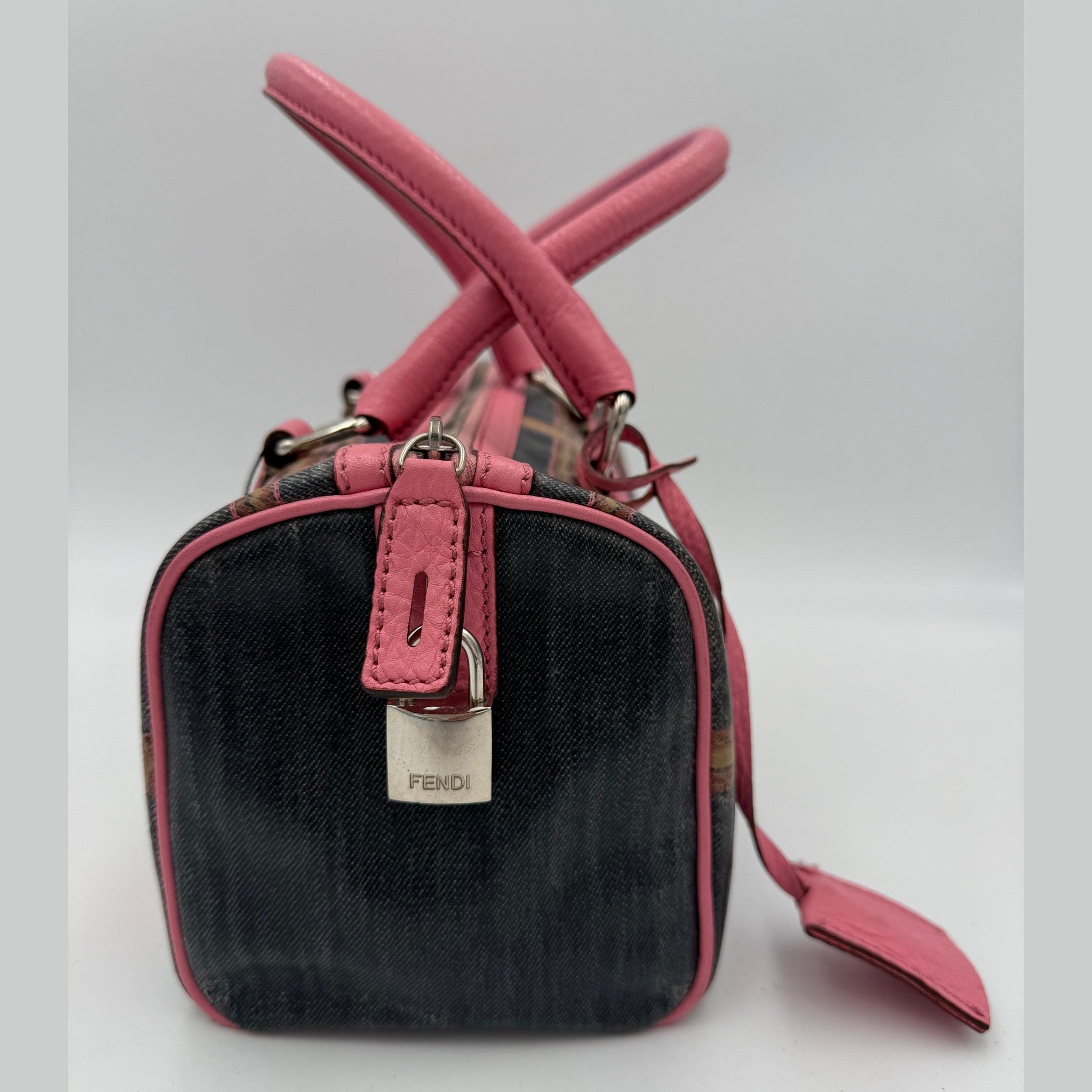 Fendi FENDI Bauletto Canvas Print Selleria Handbag