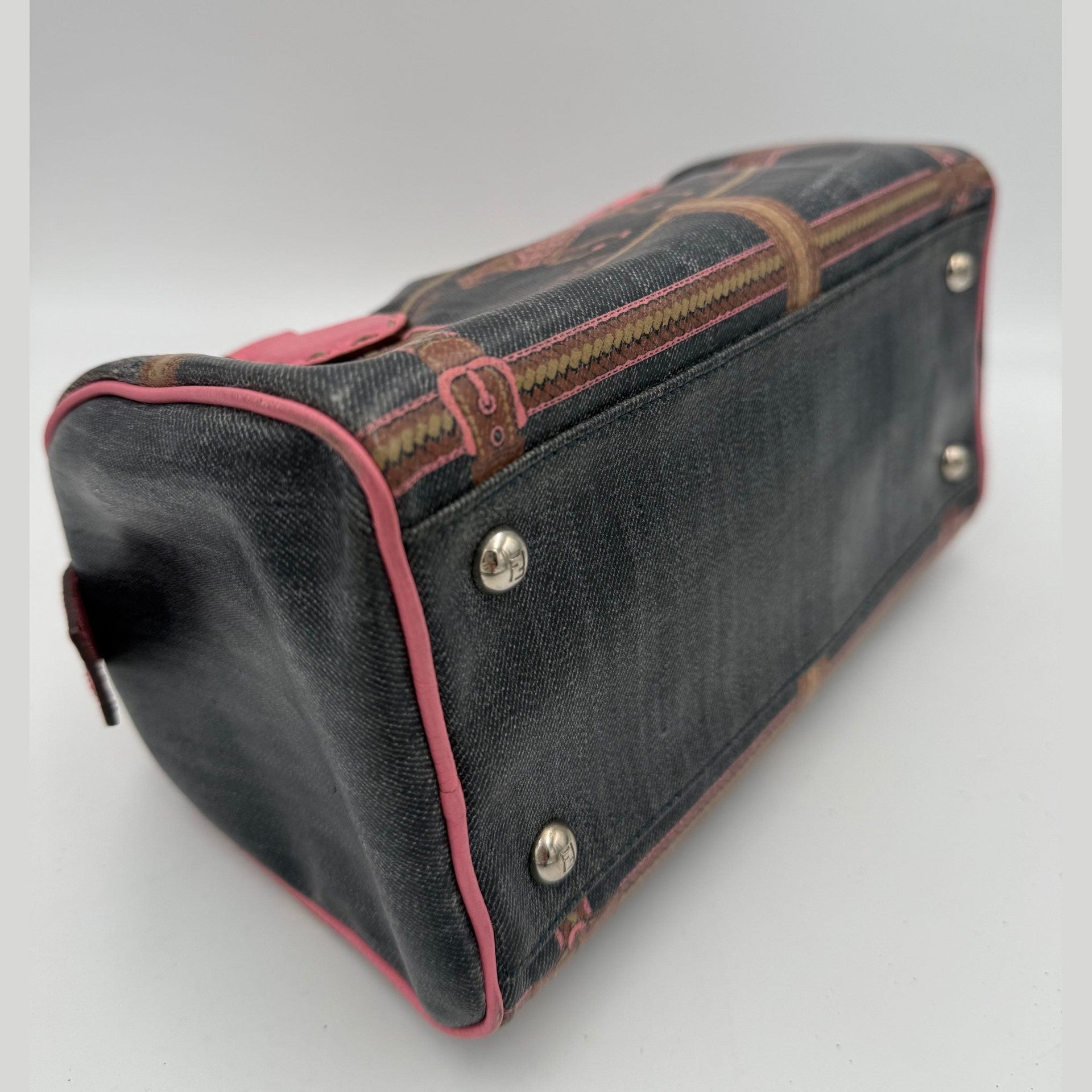 Fendi FENDI Bauletto Canvas Print Selleria Handbag