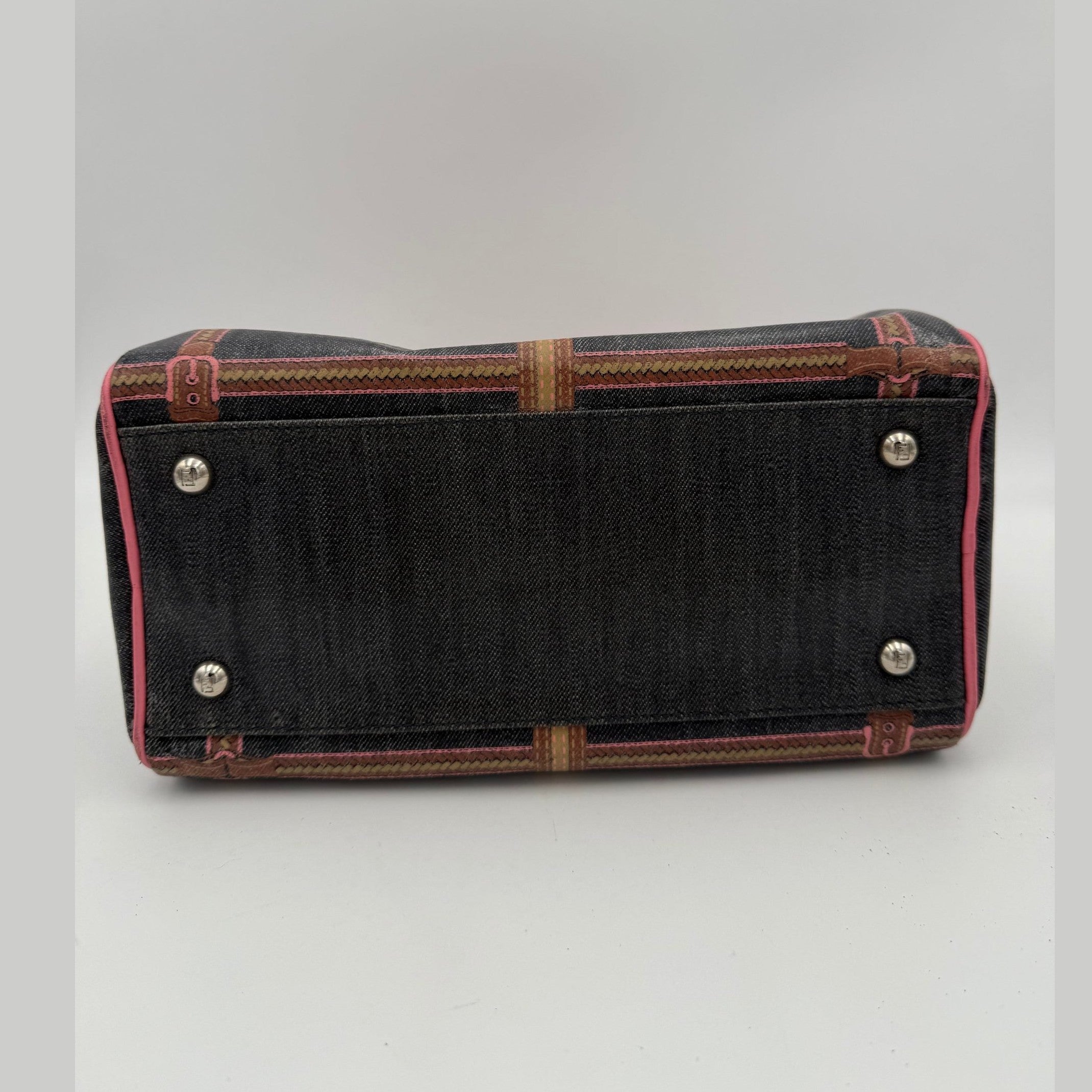 Fendi FENDI Bauletto Canvas Print Selleria Handbag