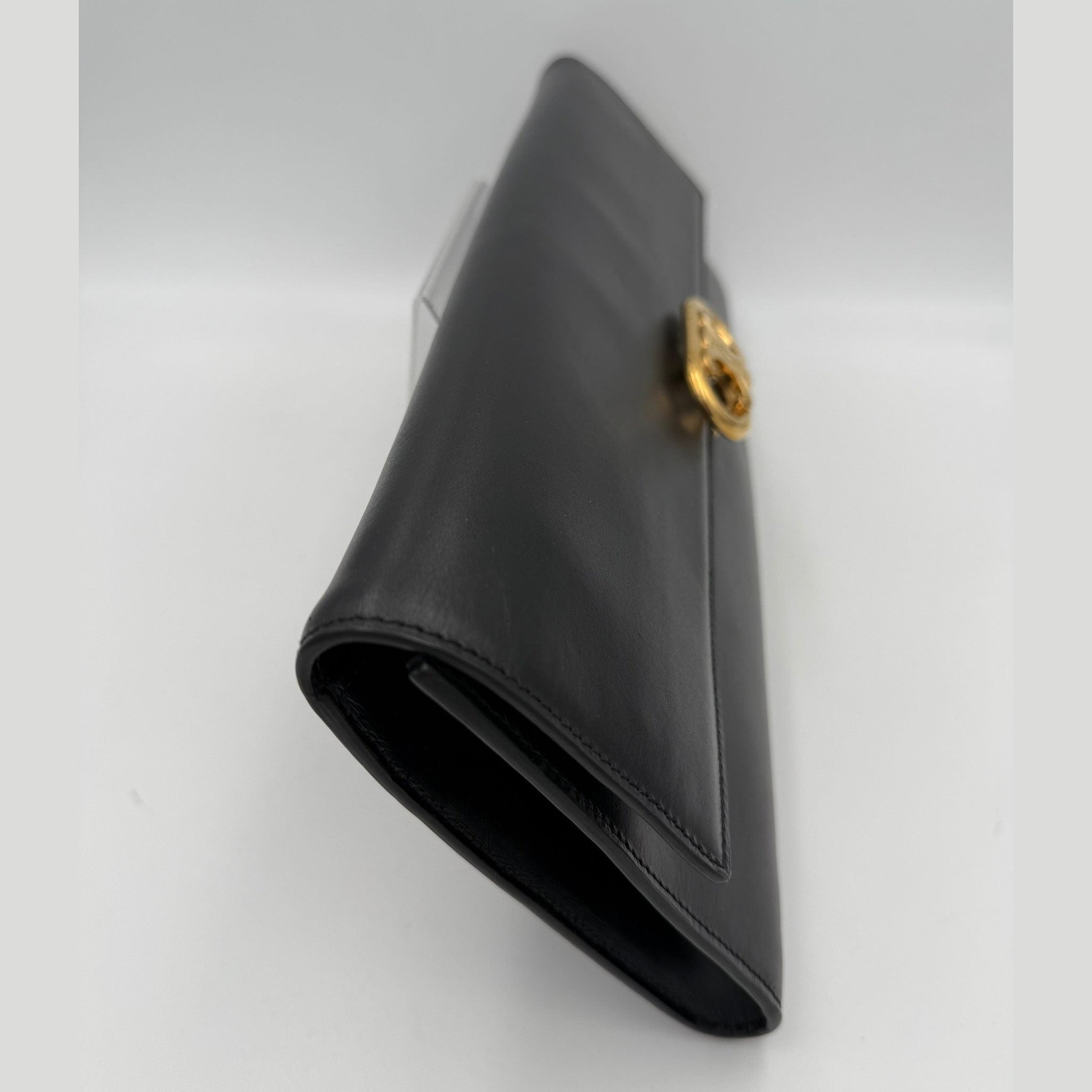Celine CELINE TRIOMPHE Black Clutch