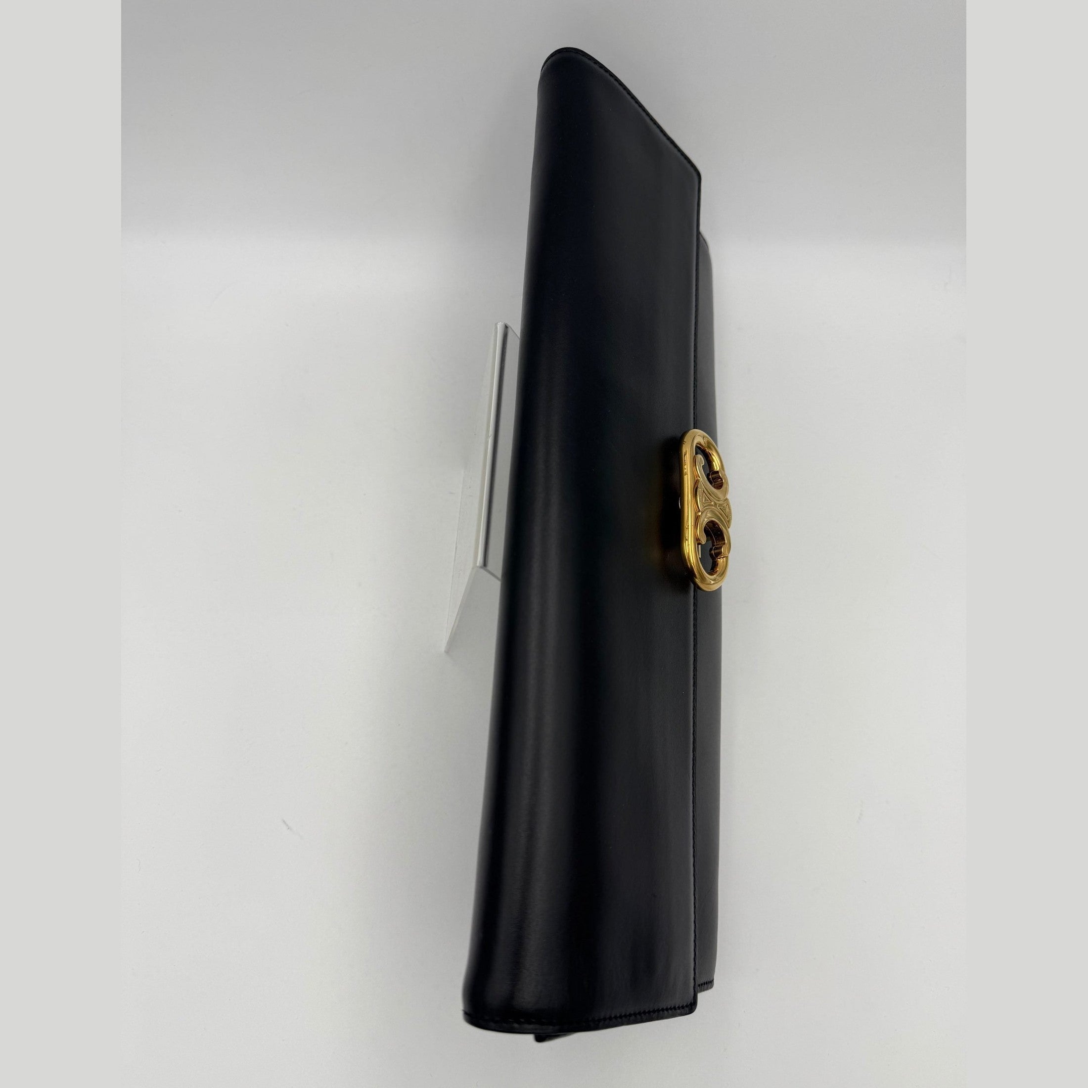 Celine CELINE TRIOMPHE Black Clutch