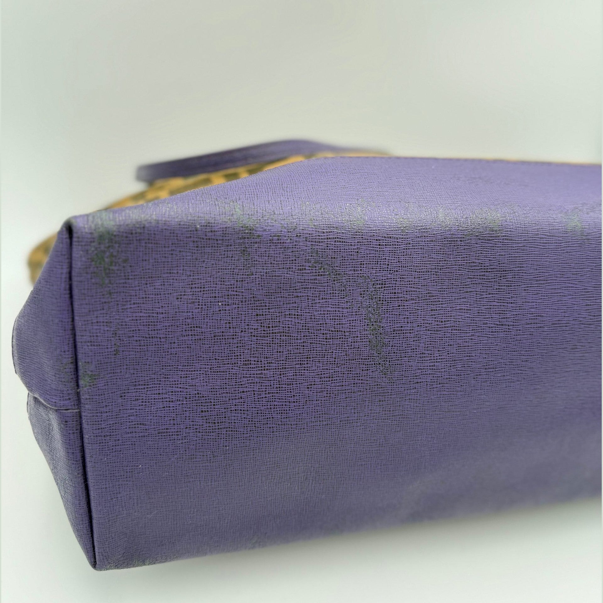 Fendi FENDI Roll FF Zucca and Purple Leather Bag