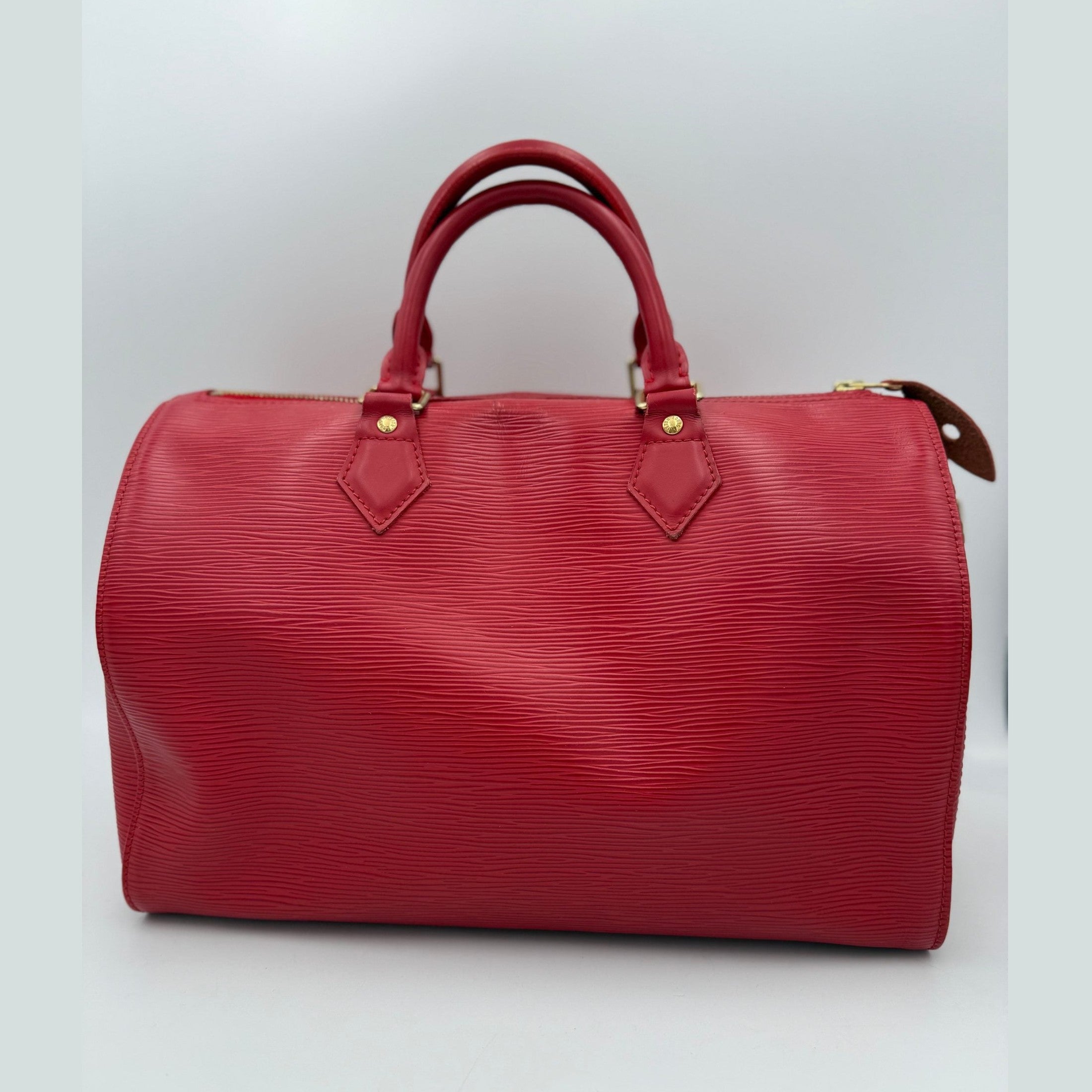 Louis Vuitton LOUIS VUITTON Speedy 35 EPI Red Handbag