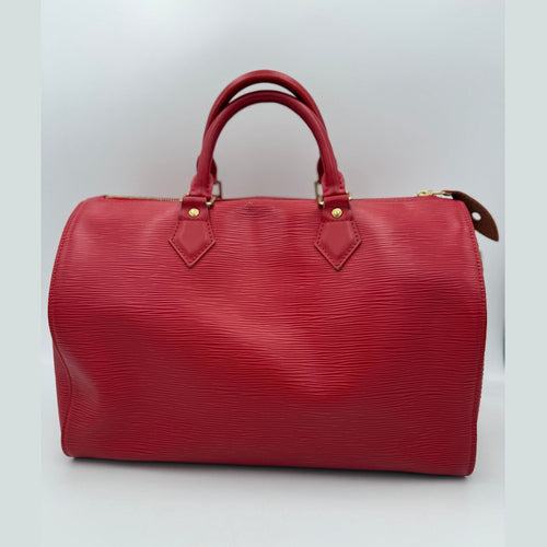 Louis Vuitton LOUIS VUITTON Speedy 35 EPI Red Handbag