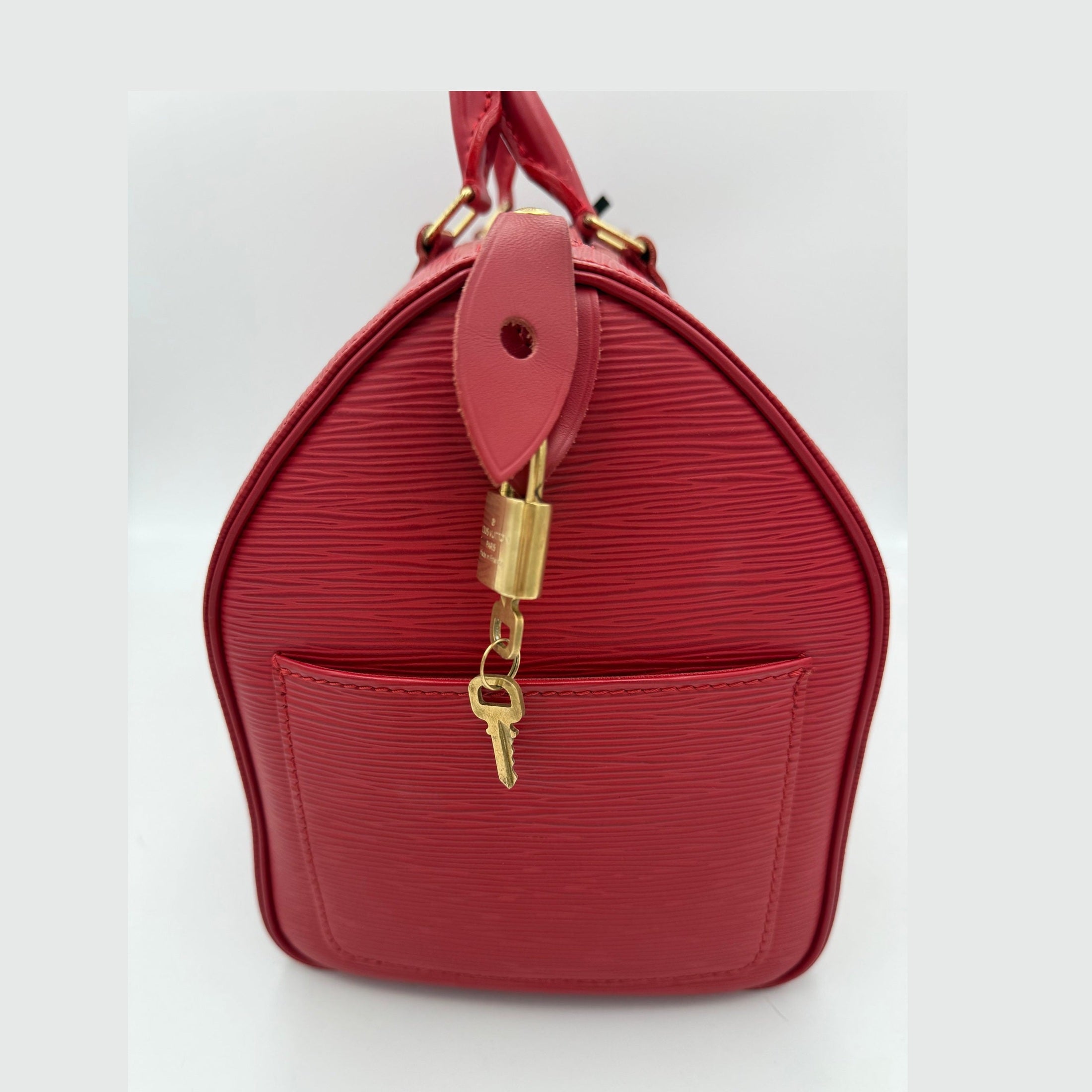 Louis Vuitton LOUIS VUITTON Speedy 35 EPI Red Handbag