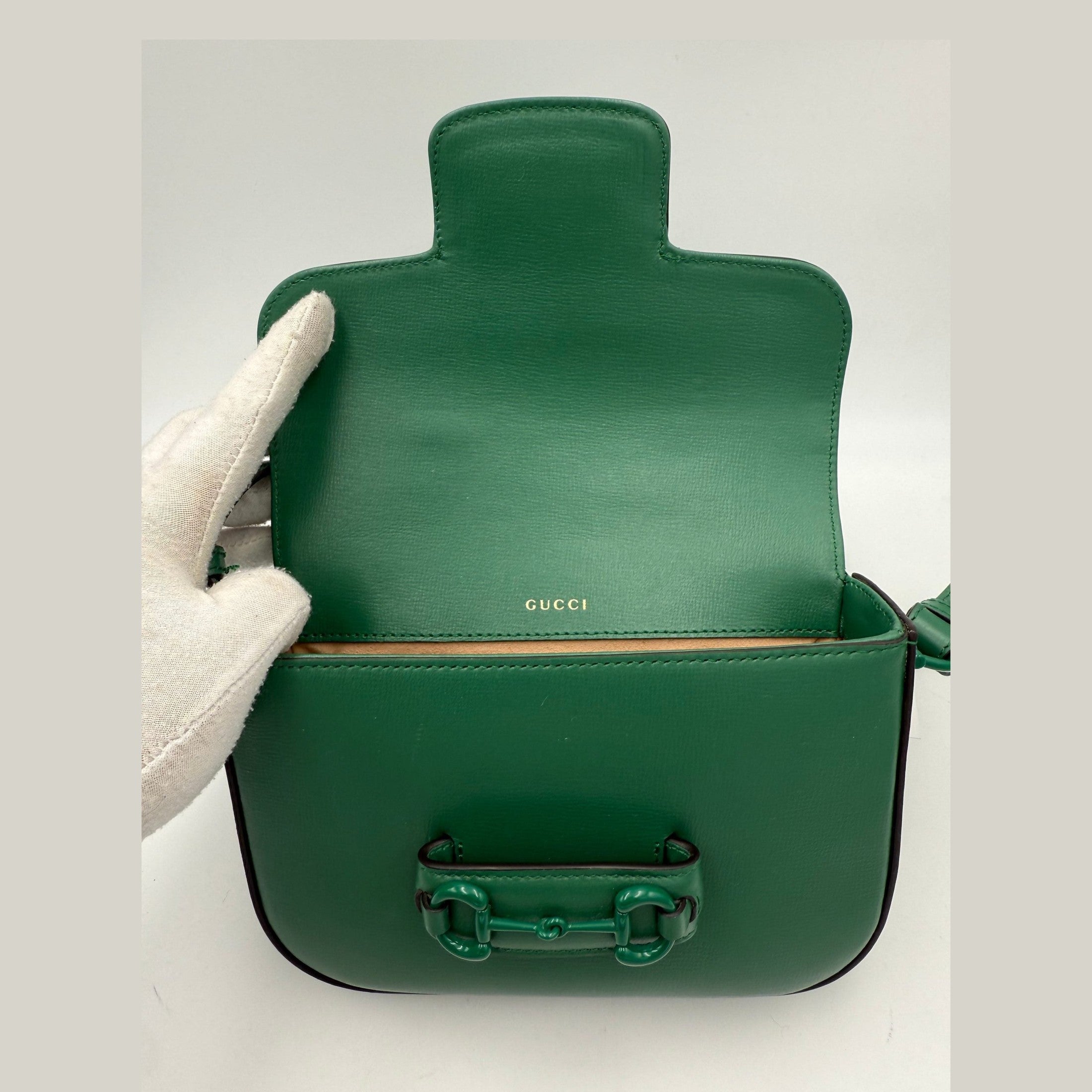 Gucci GUCCI HORSEBIT 1955 Emerald Handbag