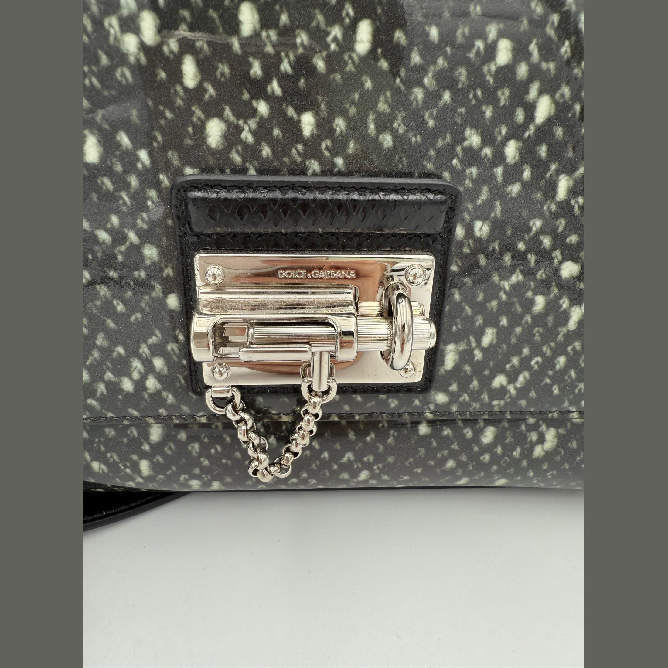 Dolce & Gabbana DOLCE & GABBANA Monica Python and Patent Handbag