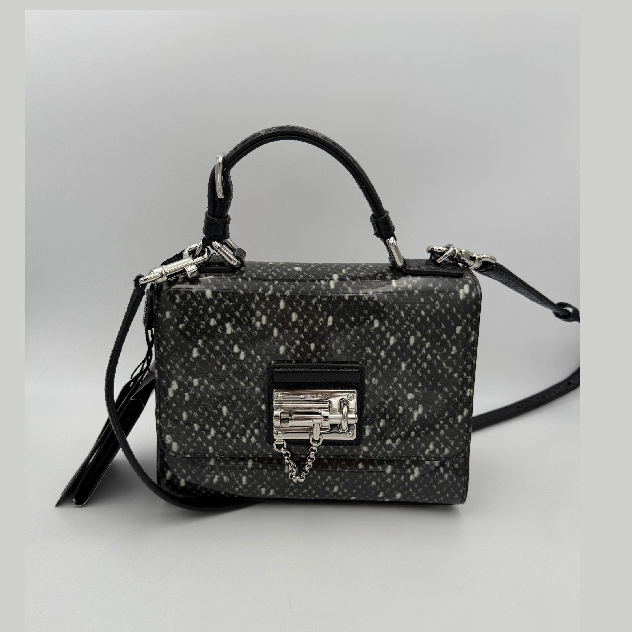 Dolce & Gabbana DOLCE & GABBANA Monica Python and Patent Handbag