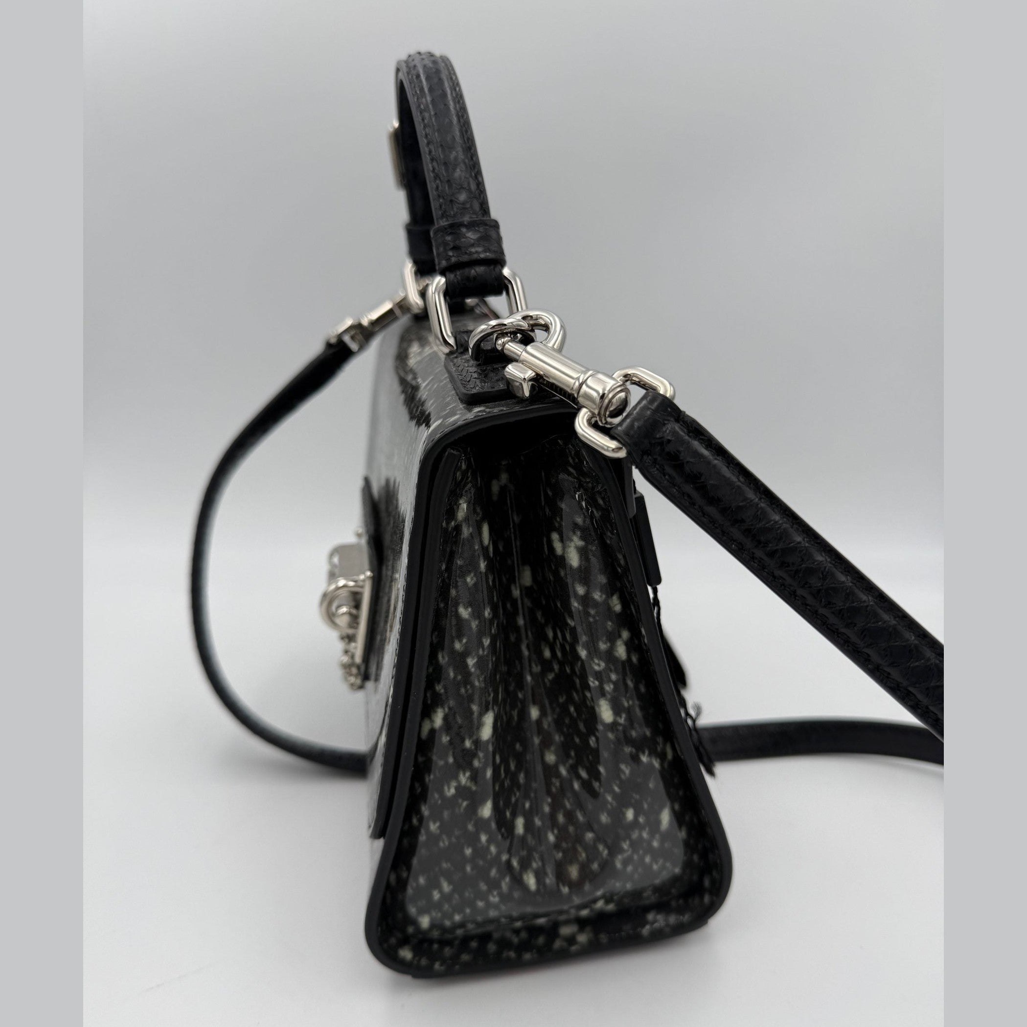 Dolce & Gabbana DOLCE & GABBANA Monica Python and Patent Handbag