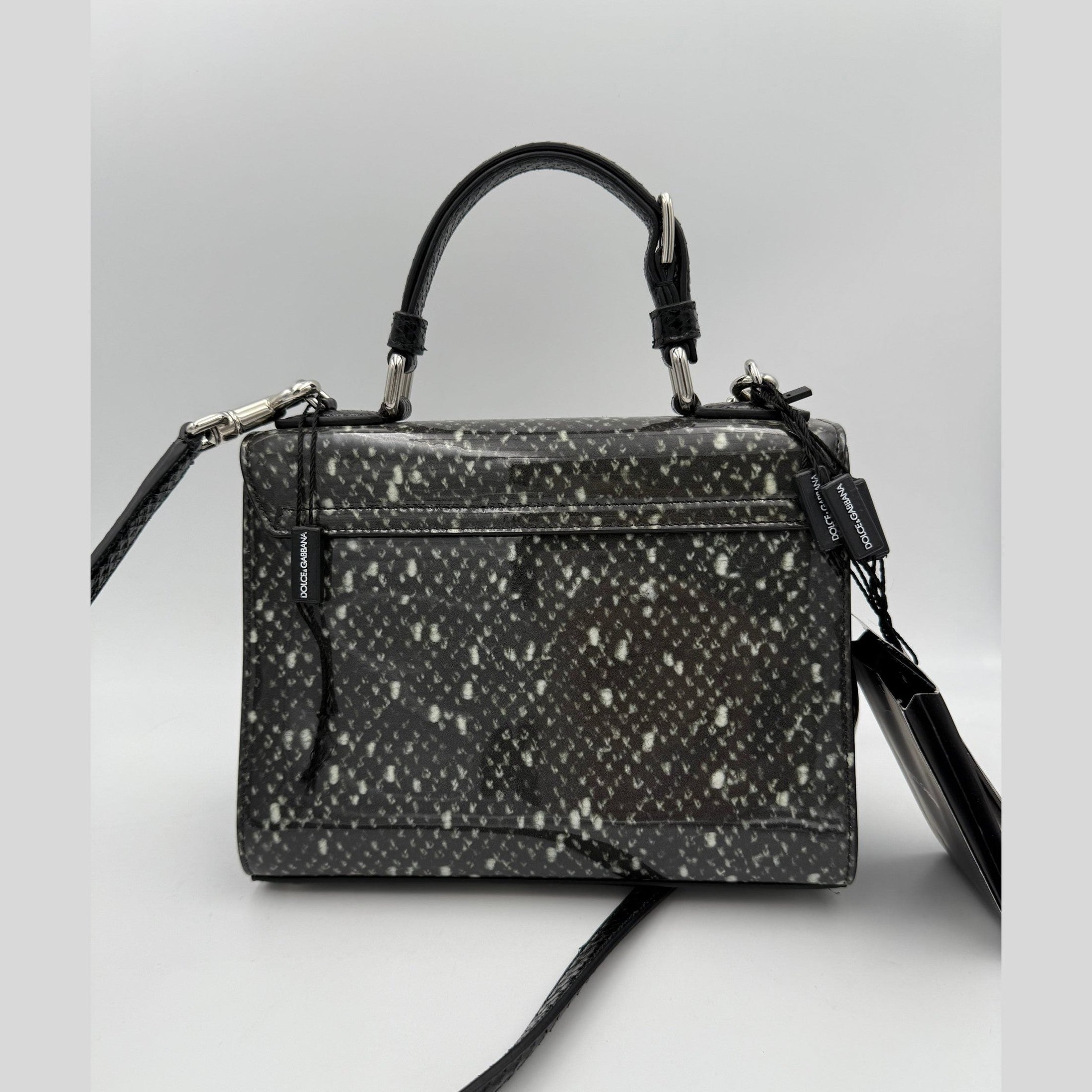 Dolce & Gabbana DOLCE & GABBANA Monica Python and Patent Handbag