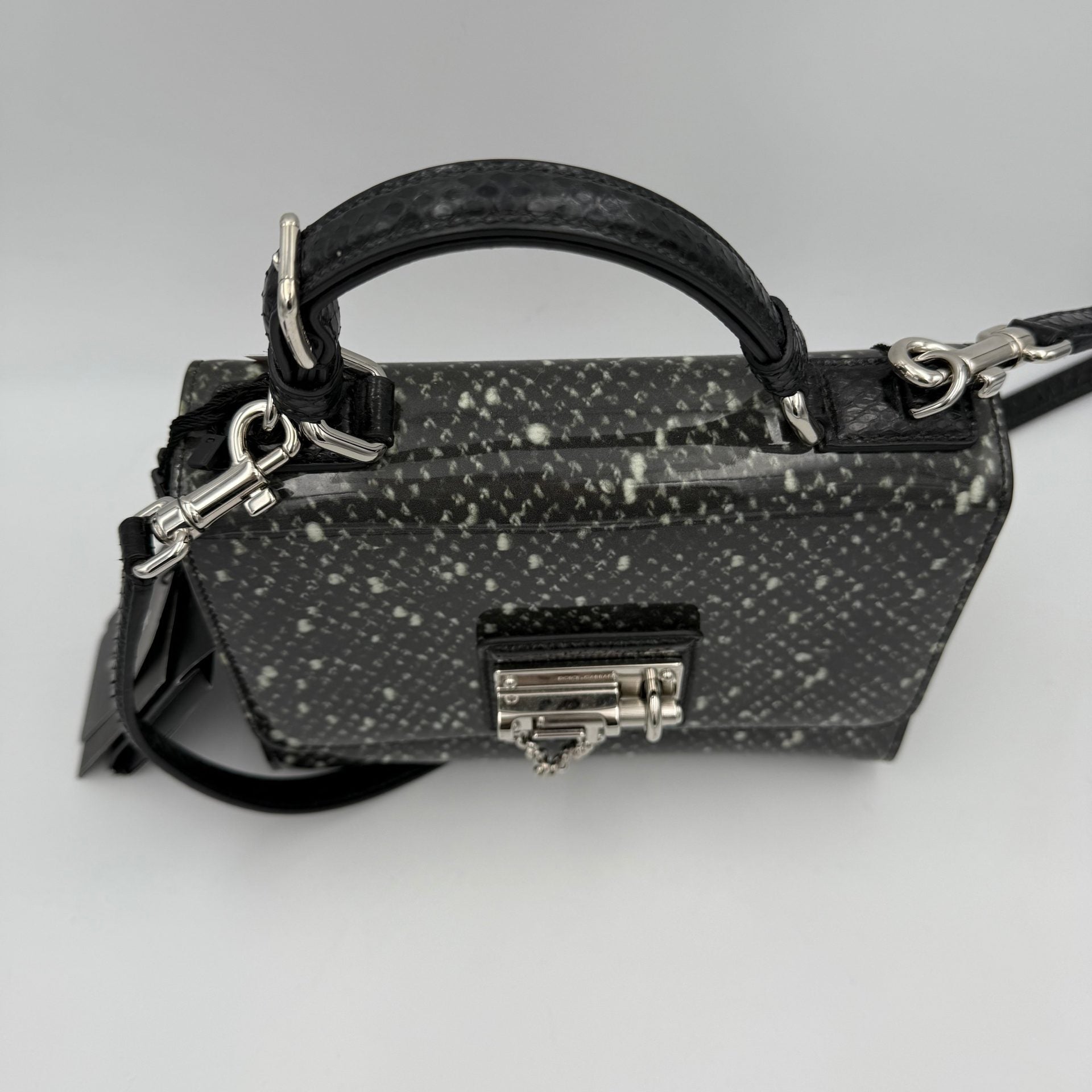 Dolce & Gabbana DOLCE & GABBANA Monica Python and Patent Handbag