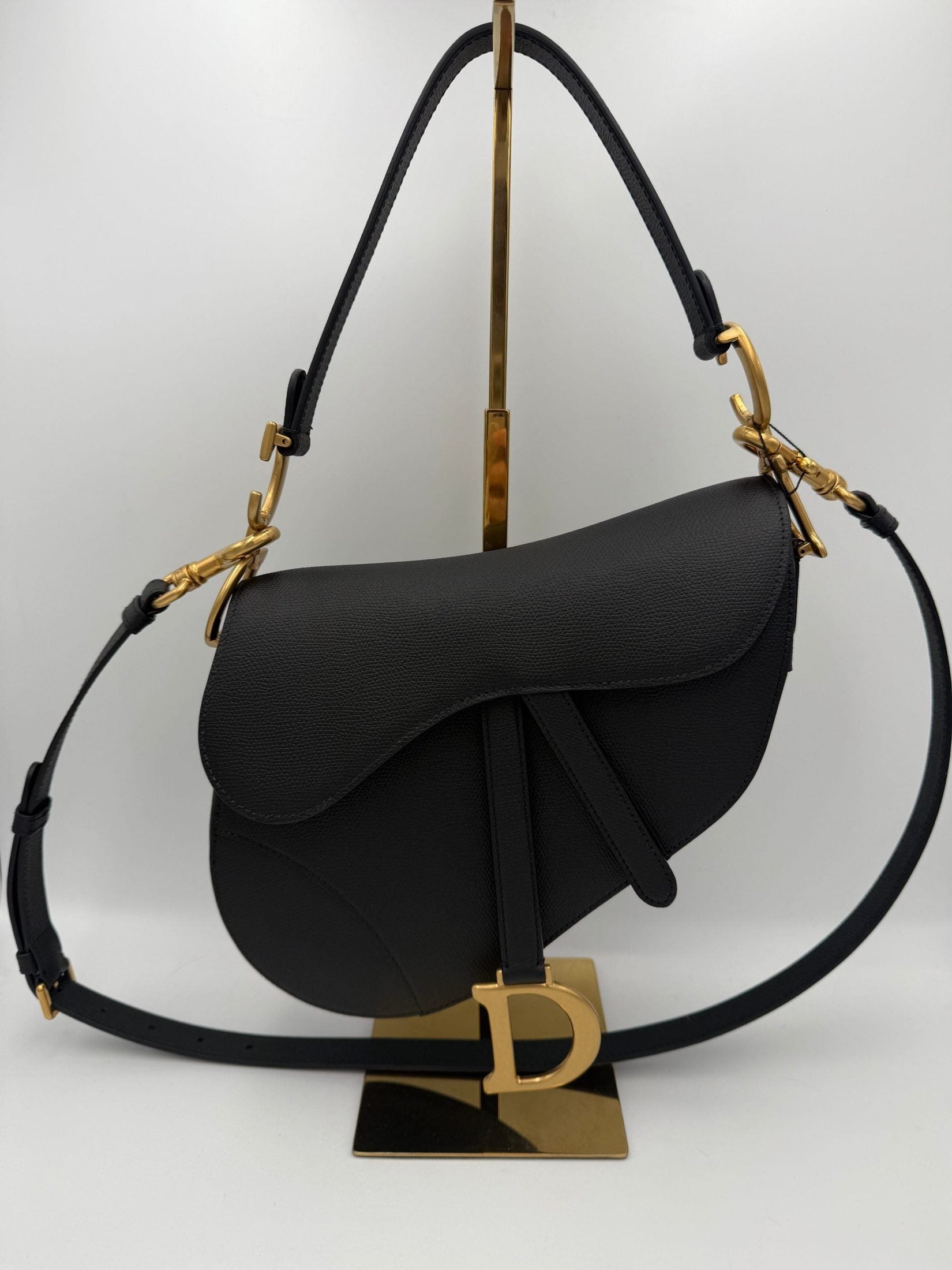 Dior DIOR SADDLE Grained Calfskin Handbag