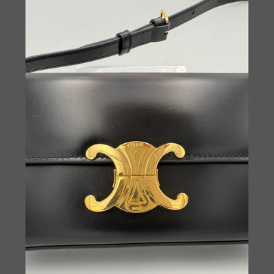 Celine CELINE CLAUDE TRIOMPHE Black Handbag