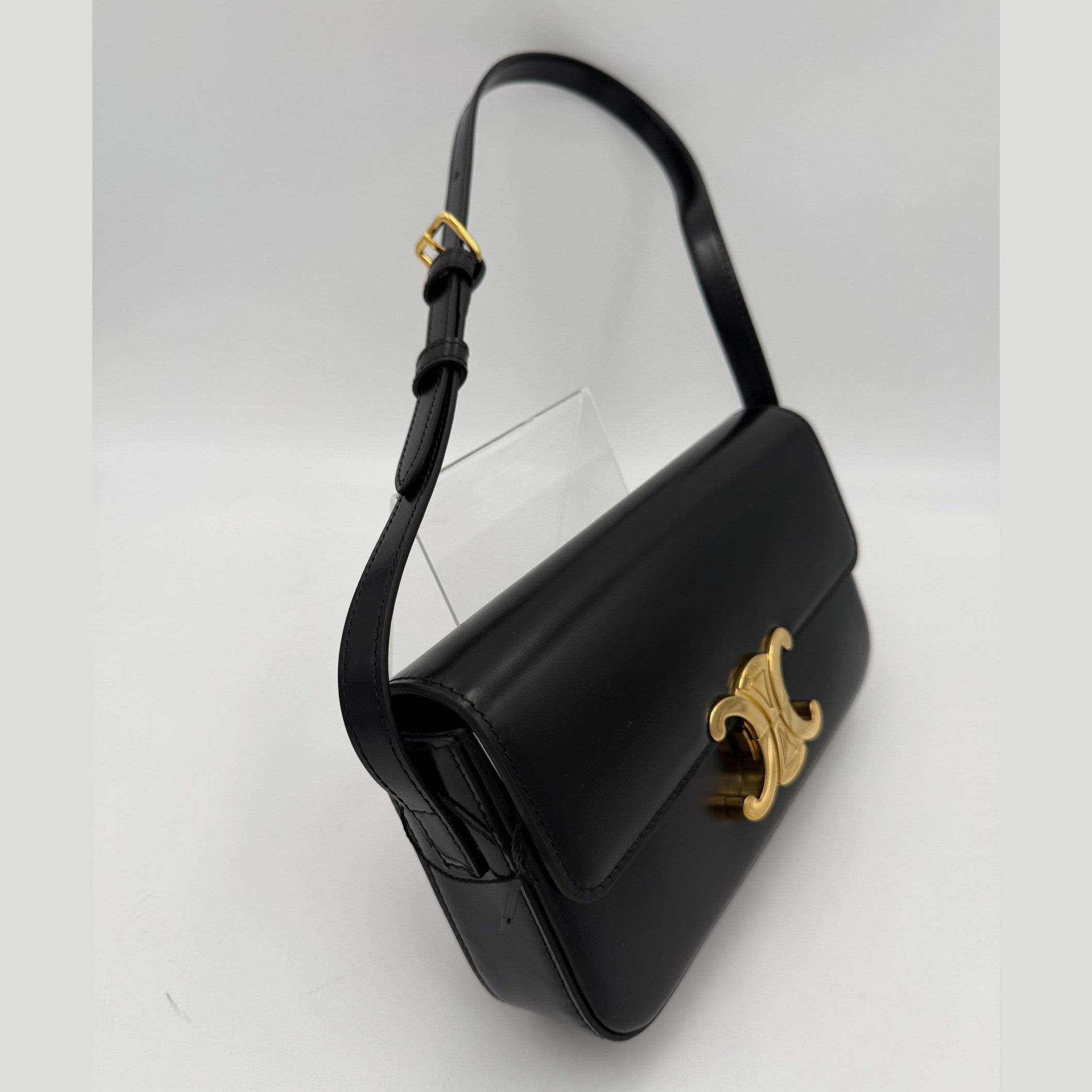 Celine CELINE CLAUDE TRIOMPHE Black Handbag